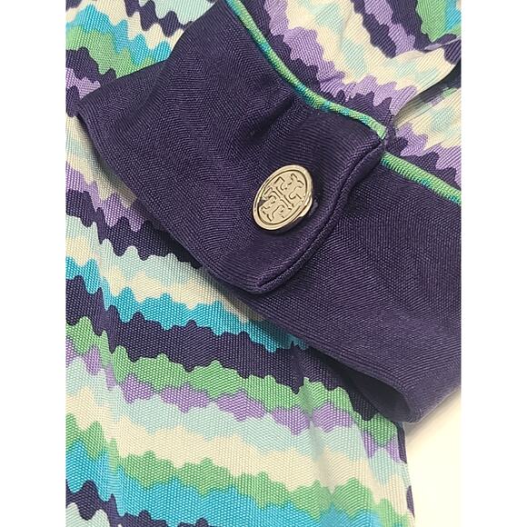TORY BURCH 100% silk striped casual dress women's small - Picture 9 of 9